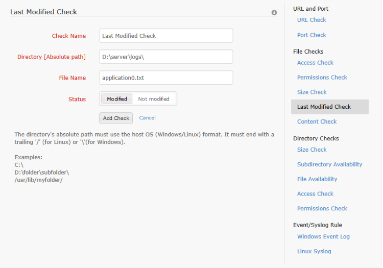 File Check - Last Modified check