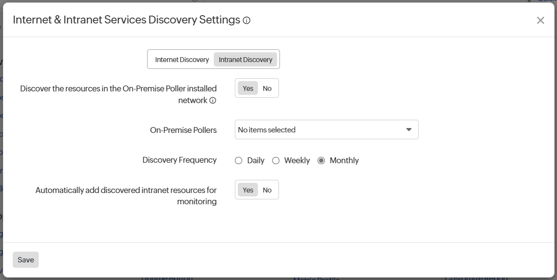 Discover Intranet Settings Discover Intranet Settings