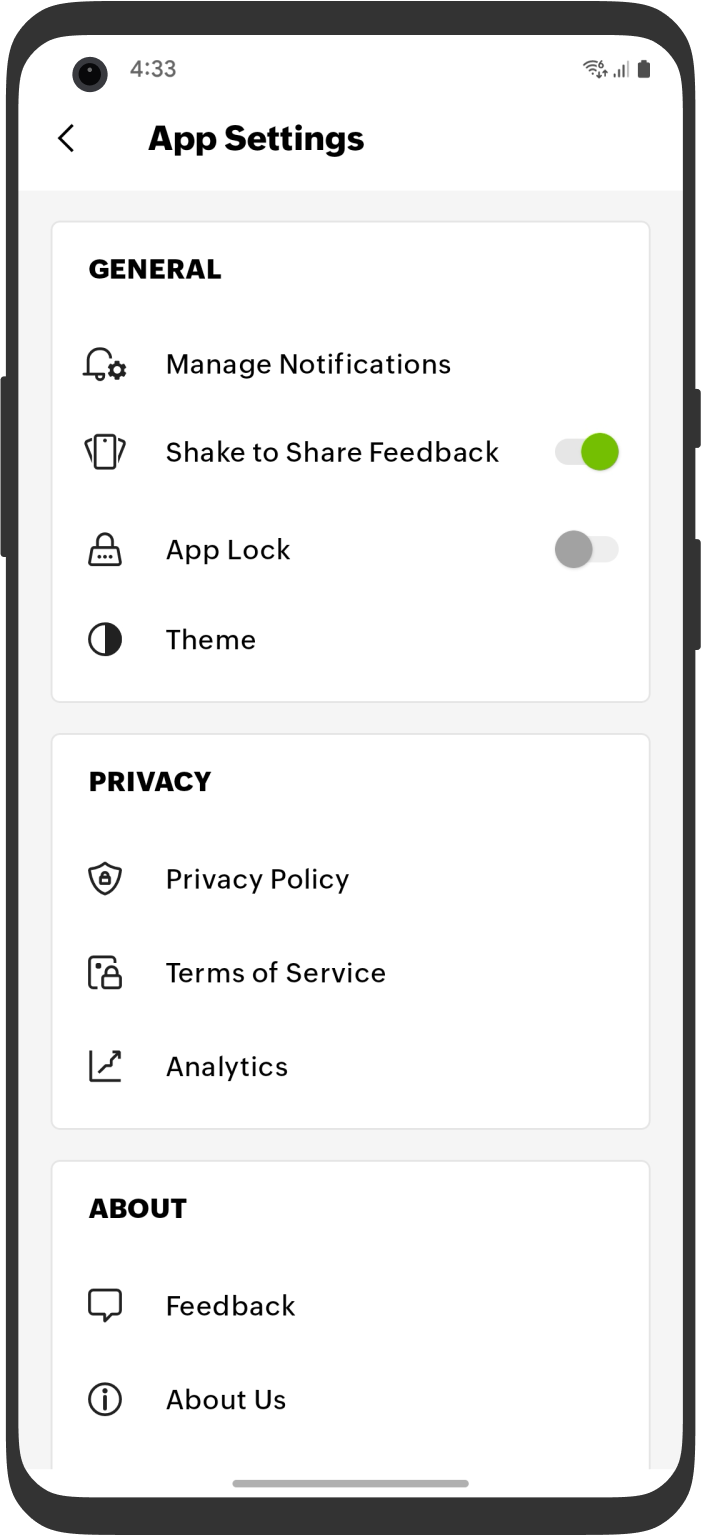 App Settings
