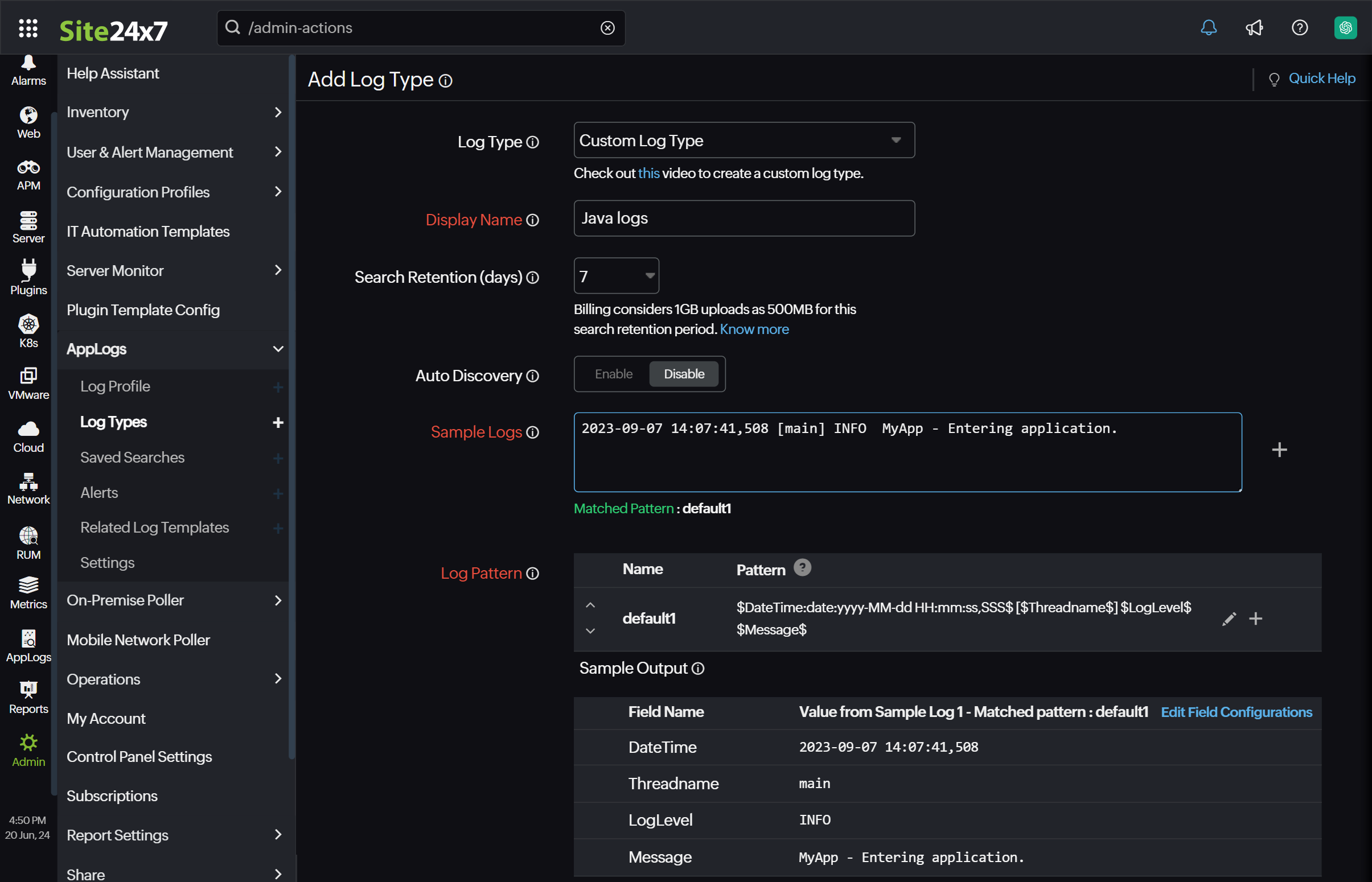 custom-application-logs AWS custom application logs