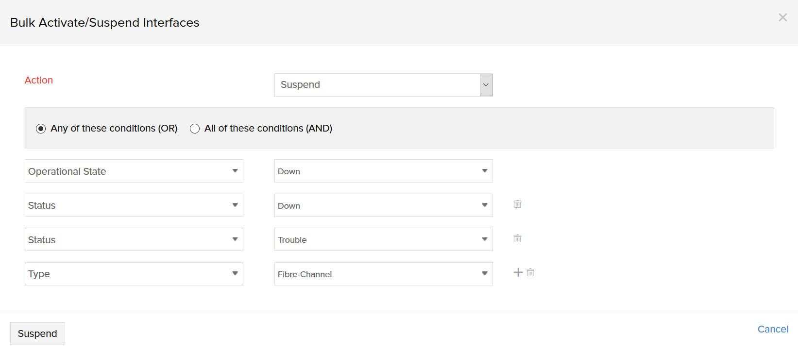 interfaces-bulk-action Bulk Activate/Suspend Interfaces