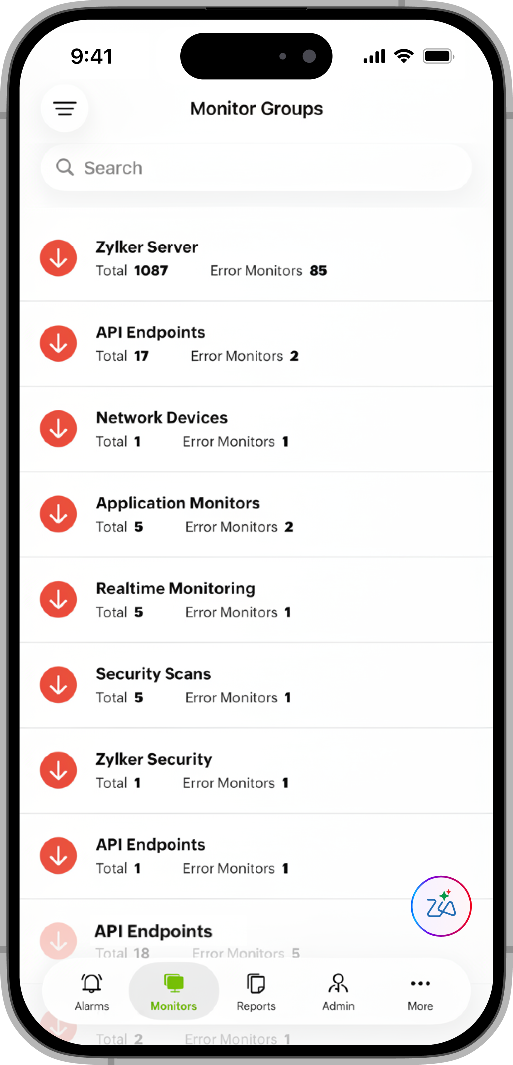Monitor Groups iOS