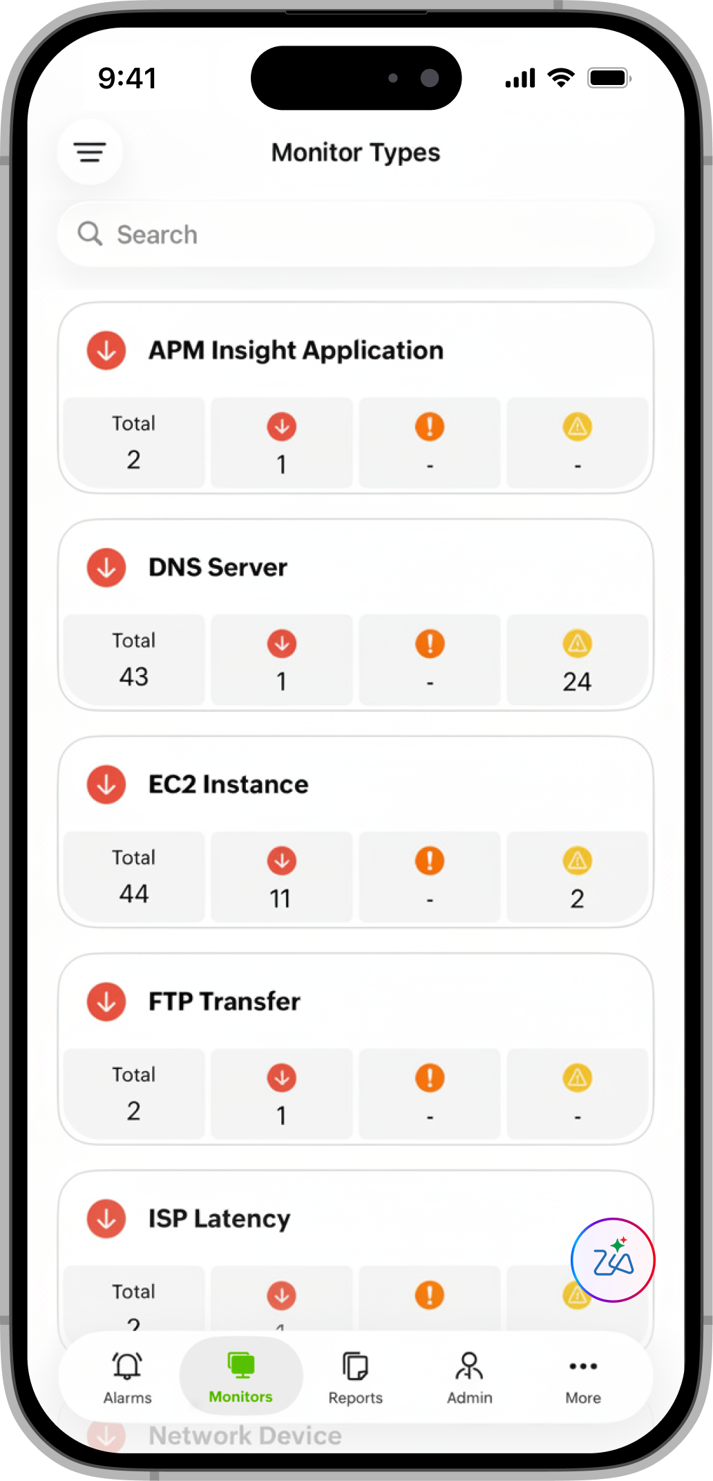 Monitor Types - iOS