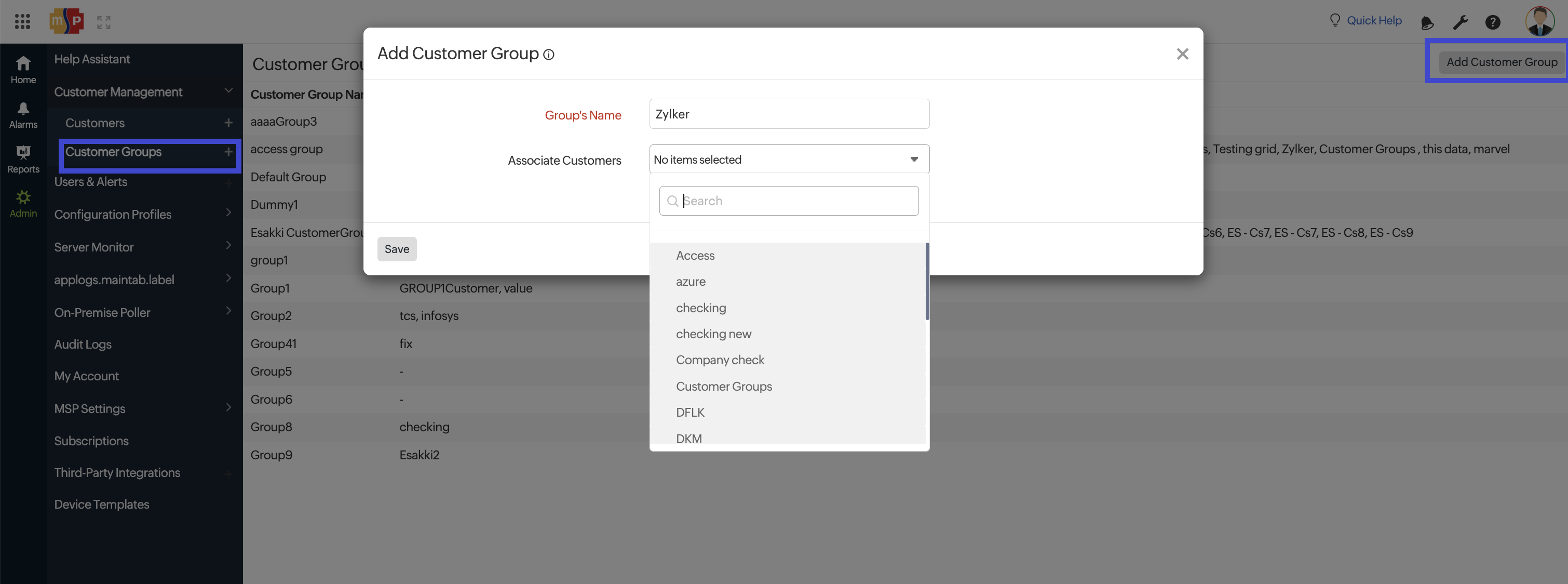 Add Customer Group