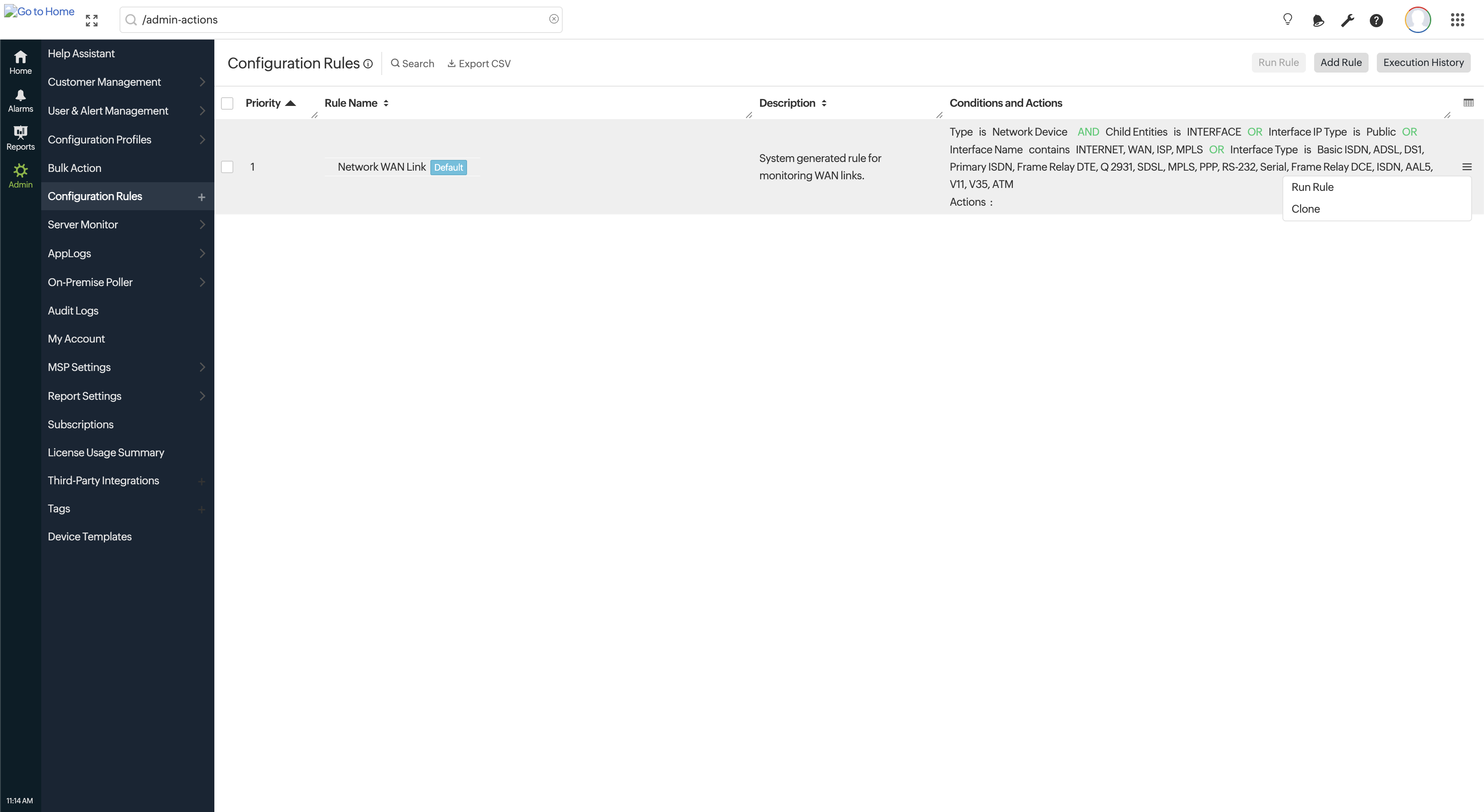 Configuration Rules Options