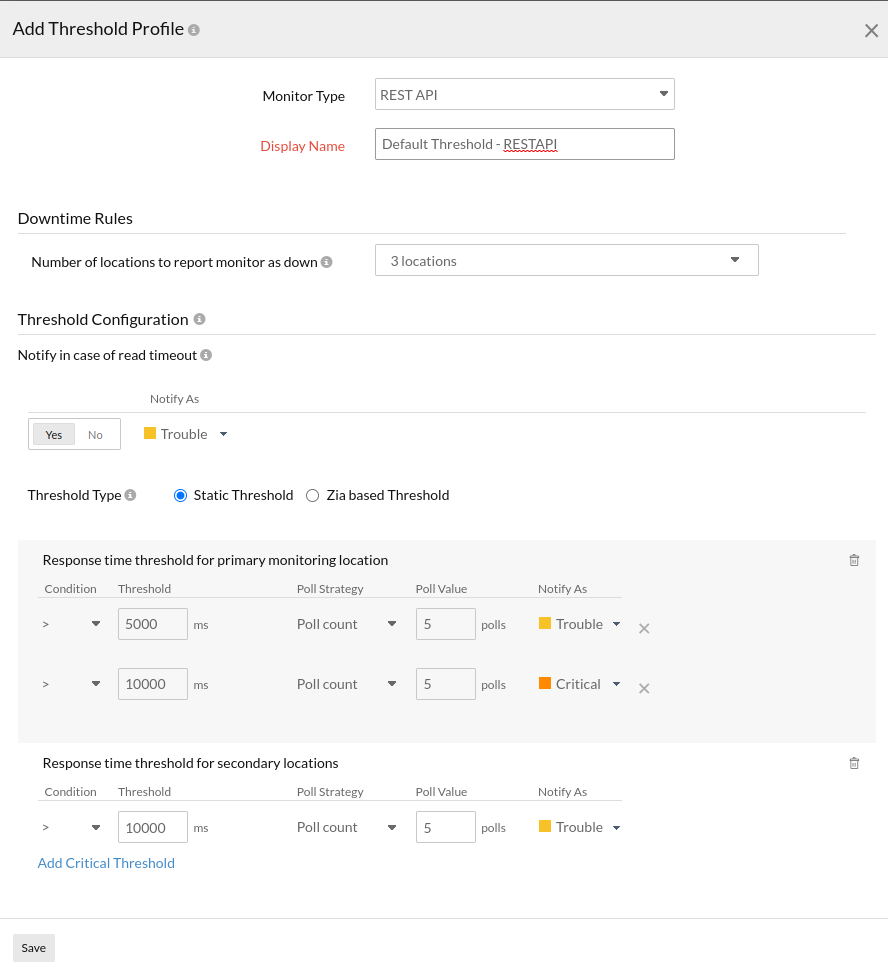 rest-api-threshold-configuration Learn how to configure threshold related settings for a Rest API monitor