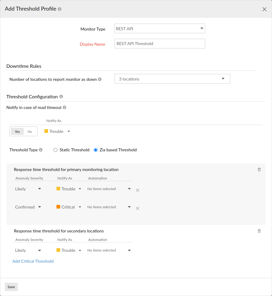 rest-api-threshold-zia Learn how to configure threshold related settings for a Rest API monitor