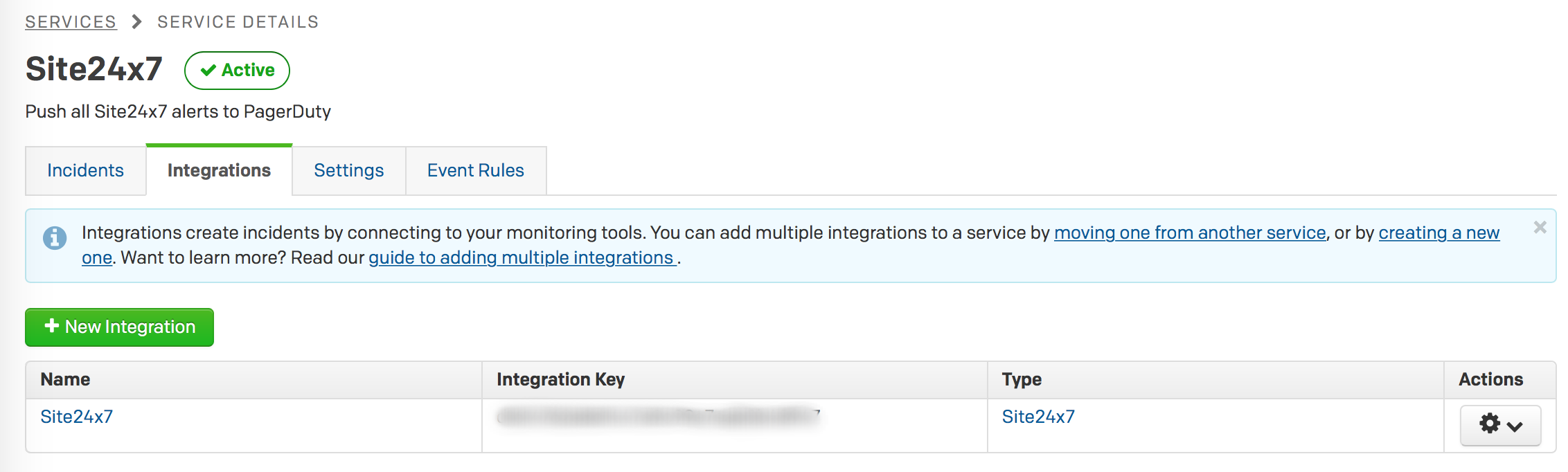service-key create service key in pagerduty