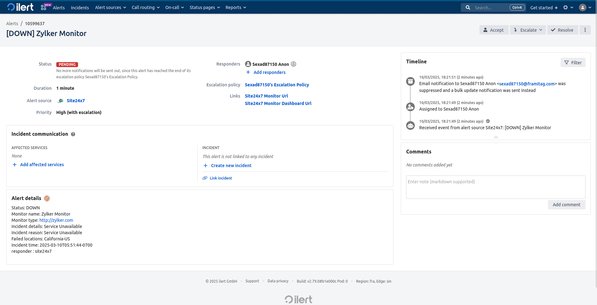 ilert alert page